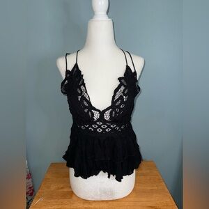 Free People Black Lace Camisole